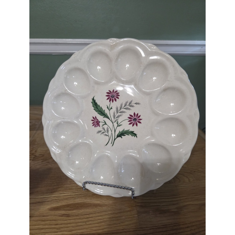 Vintage Canonsburg "Wild Clover" Deviled Egg Plate